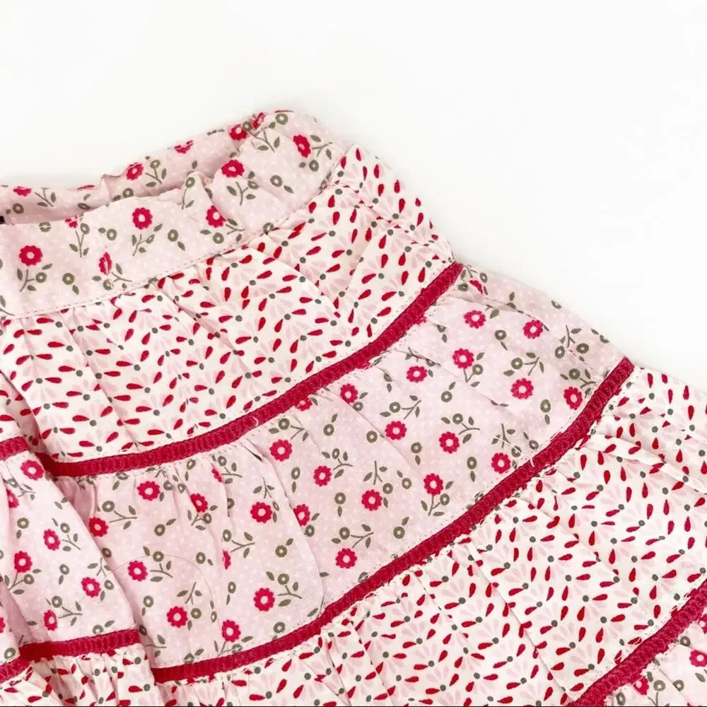 Pumpkin Patch Pink Floral Mixed Pattern Skirt Sz 3